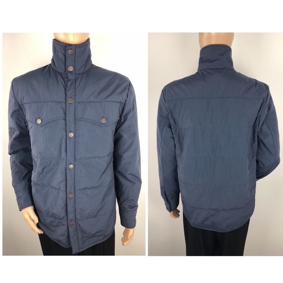 Eddie Bauer Goose Down Jacket Mens Dark Blue - Picture 1 of 8